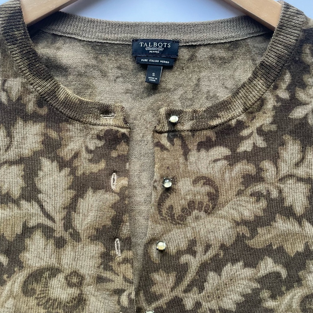 Talbots Petites Pure Italian Merino Wool Button-Up Cardigan – Small - Picture 5 of 8